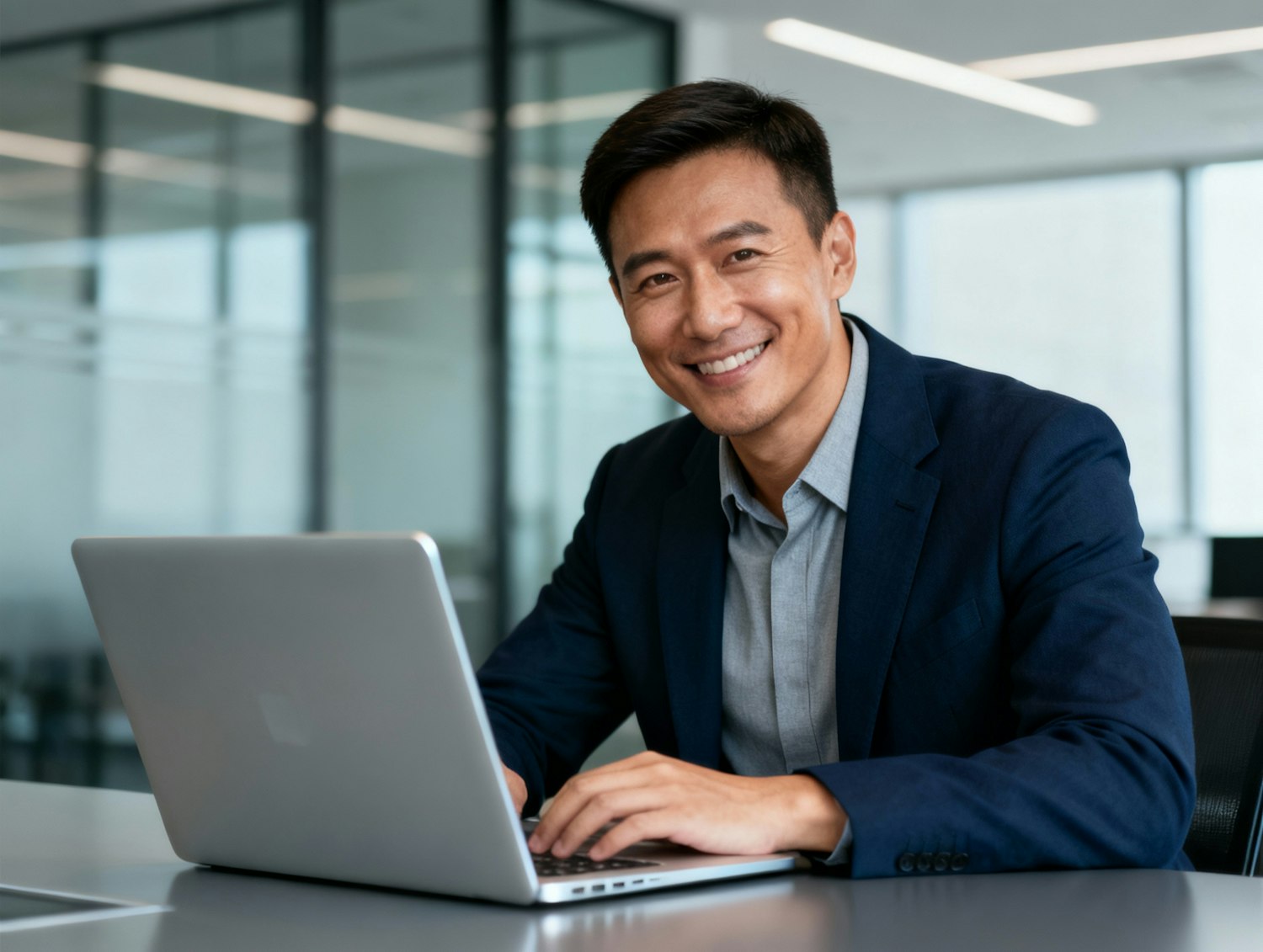 A sales professional enjoying the flexibility of remote work, symbolizing a better work-life balance in a home office setting.