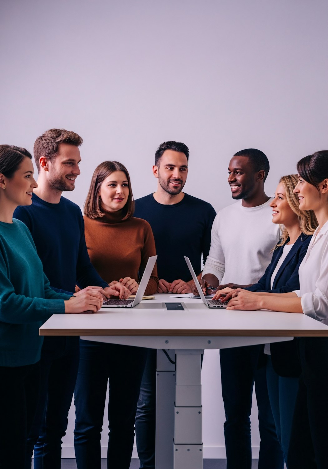 A diverse group of sales professionals collaborating effectively in a virtual meeting, highlighting how companies are adapting to remote teams.