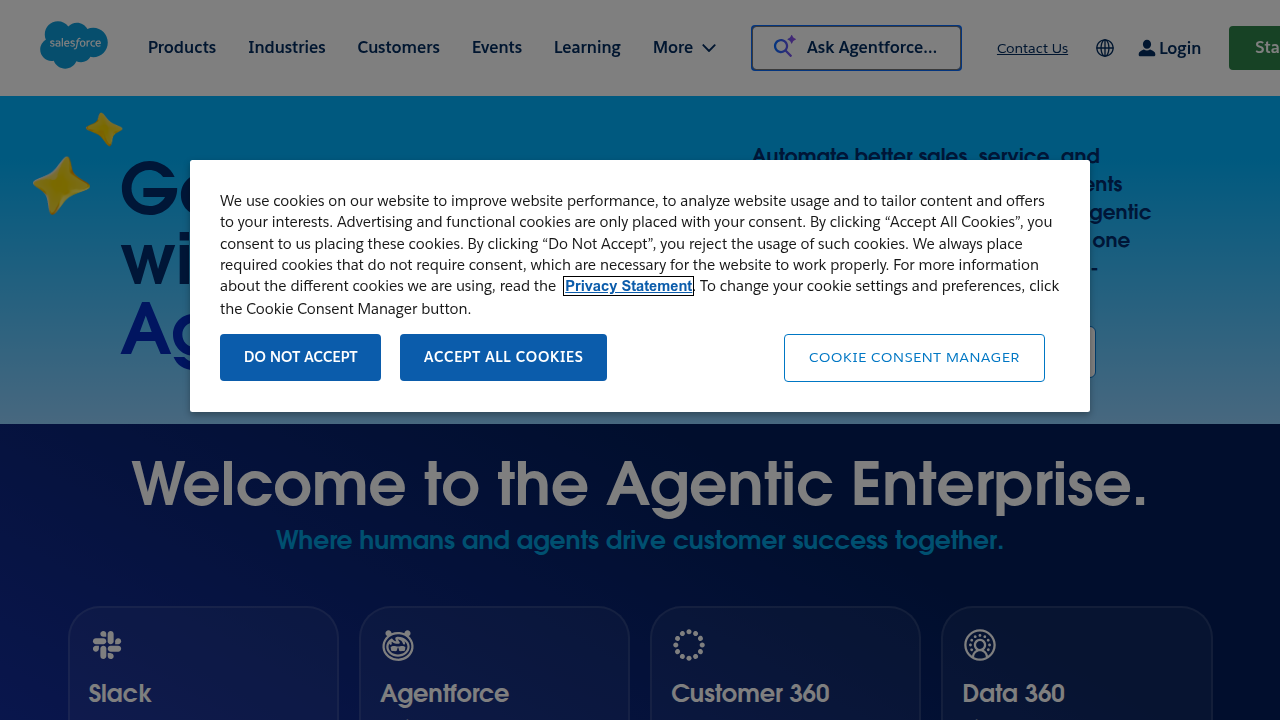 The homepage of Salesforce, a leading CRM platform crucial for modern sales professionals in the UK.