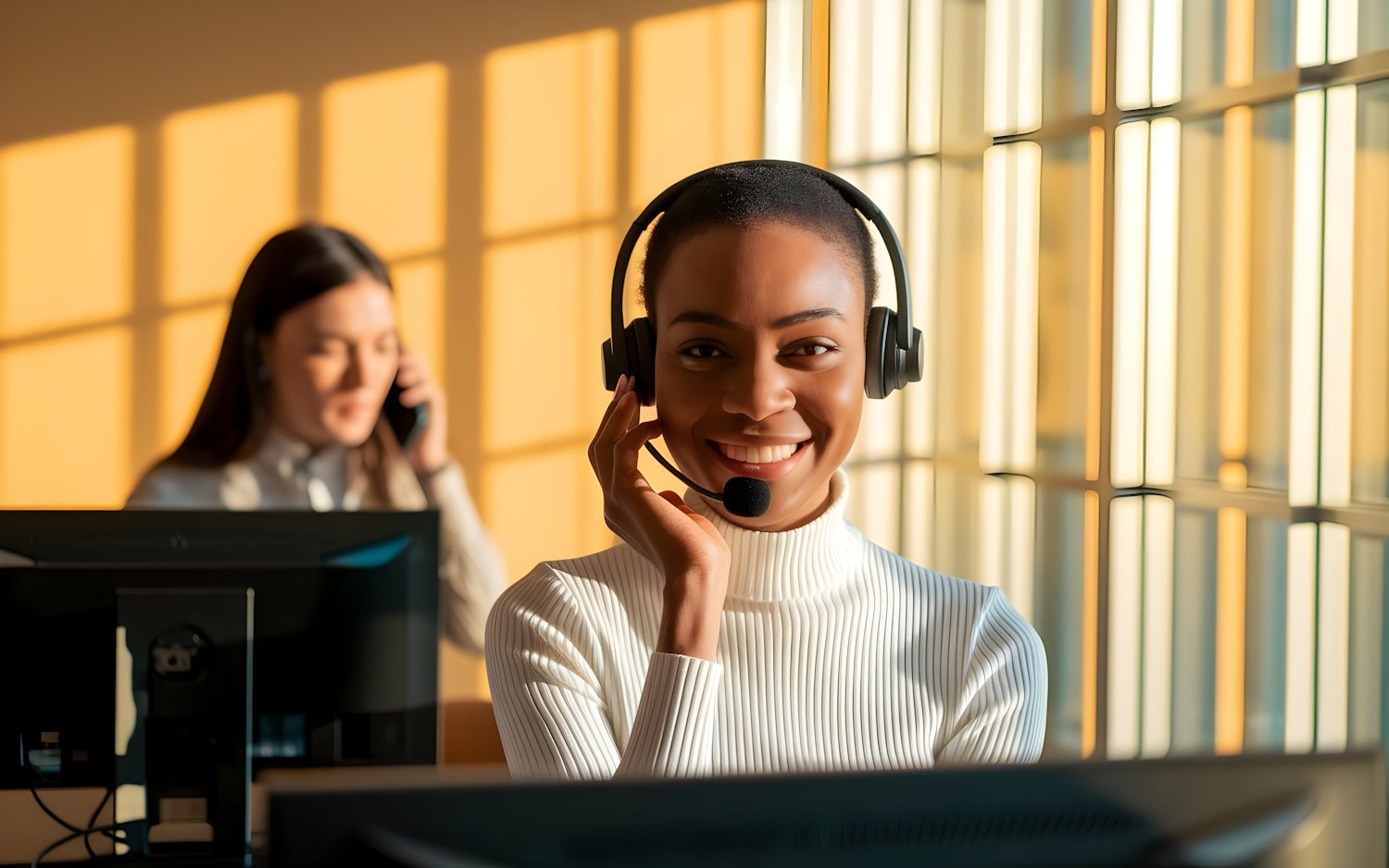 A sales professional working efficiently from a well-organized home office, symbolizing the verified remote opportunities found on FlexJobs.