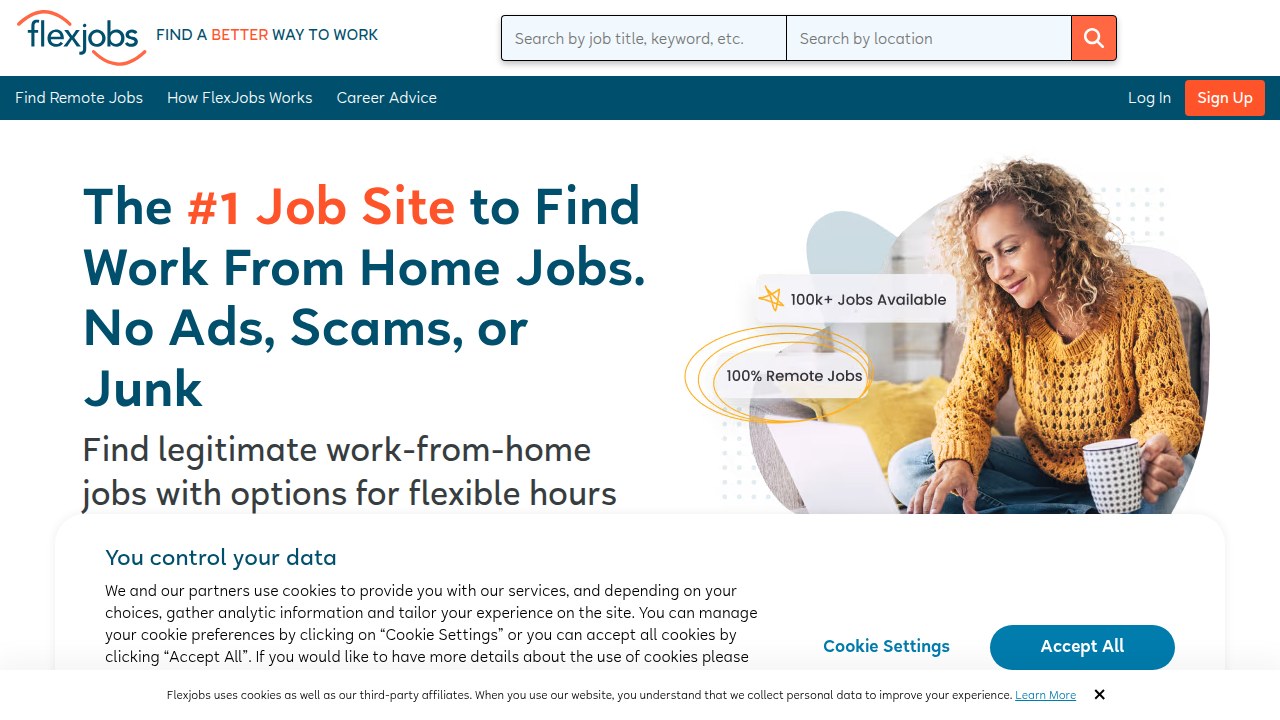 FlexJobs specializes in vetted remote and part-time opportunities, helping job seekers avoid scams.