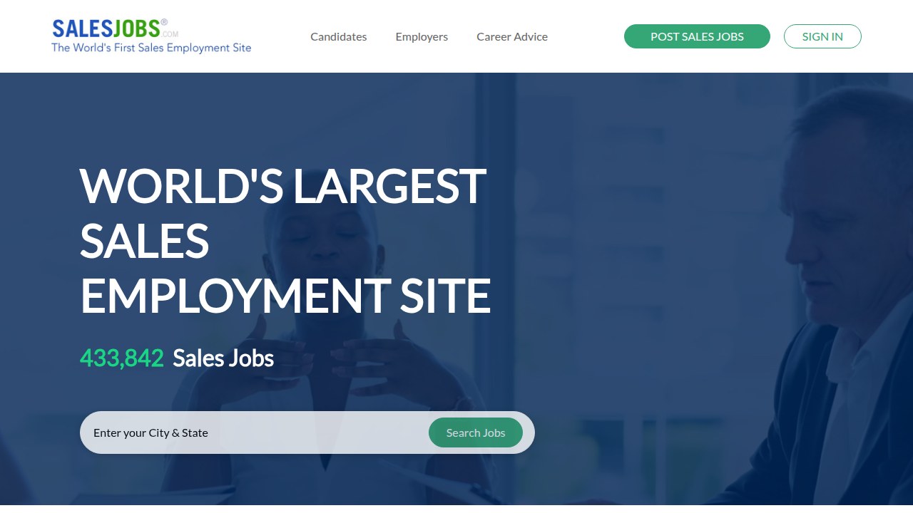 Niche job boards like SalesJobs.com help sales professionals find highly relevant employment opportunities.