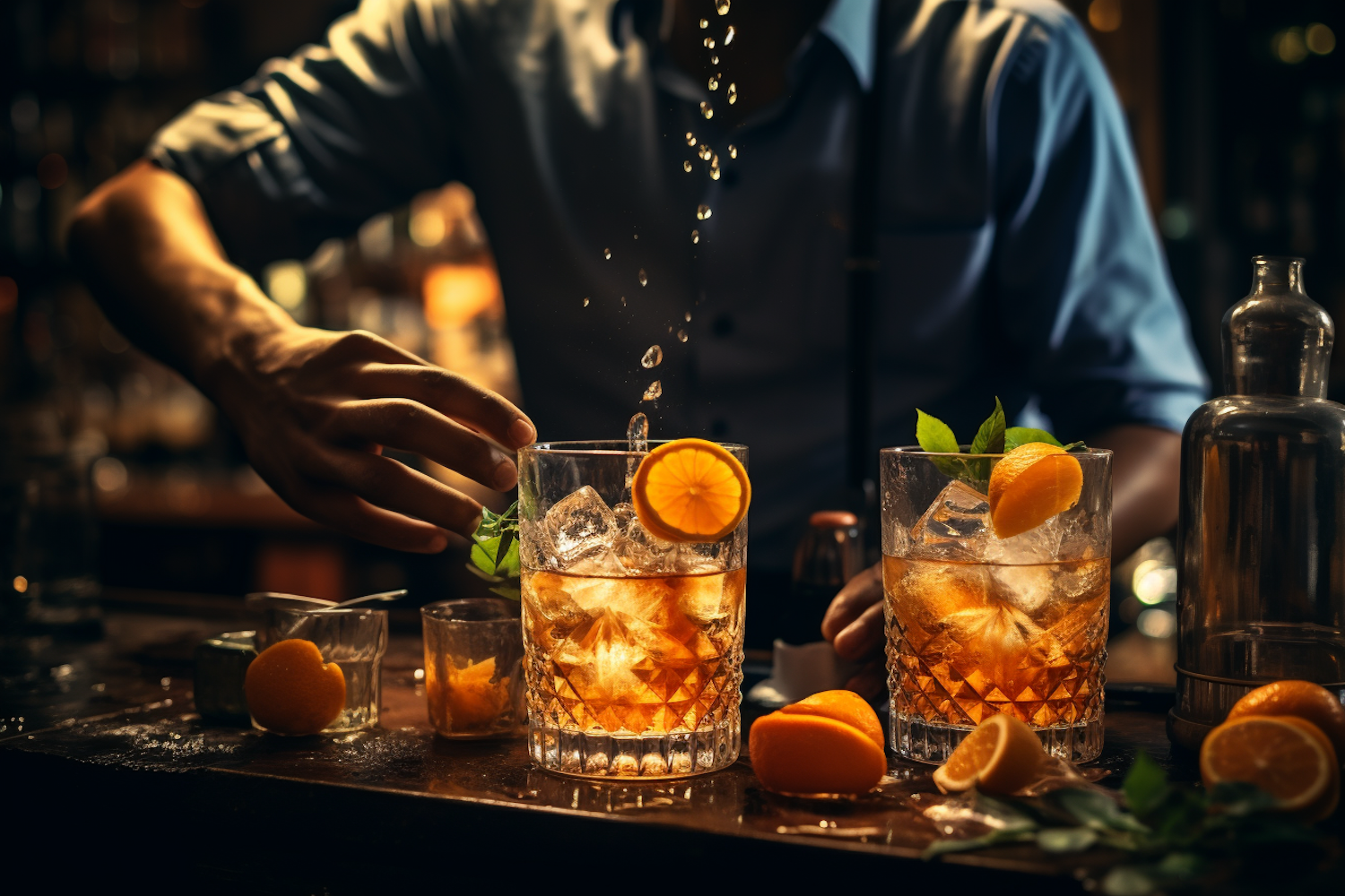 A bartender engaging with customers, illustrating how roles like this can sharpen persuasion, objection handling, and rapport-building skills essential for sales.